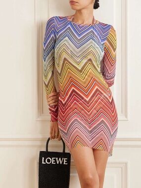 Missoni zig zag printed mesh mini dress